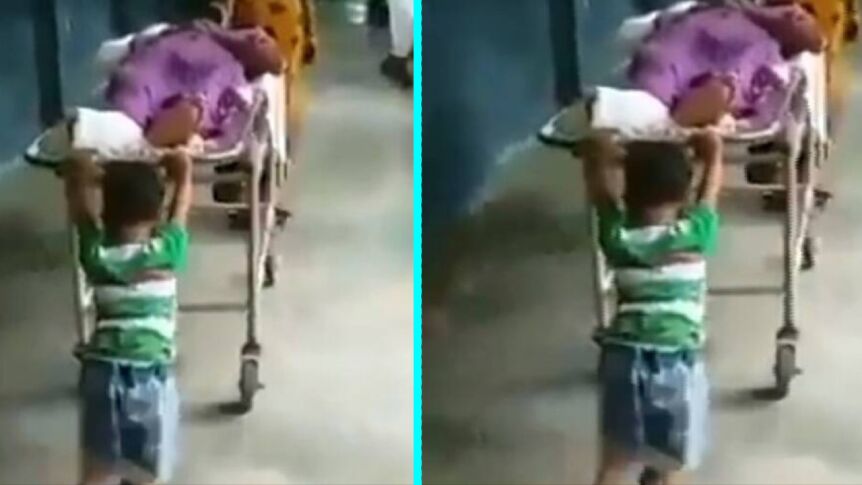 योगीराज : 30 रुपये की घूस न देने पर 4 साल के बच्चे ने खींचा स्ट्रेचर