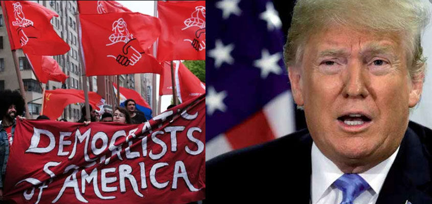 वामपंथियों पर आंदोलन भड़काने का आरोप लगाते ट्रंप