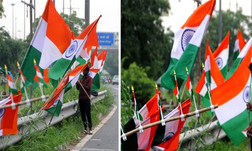 दिल्ली में स्वतंत्रता दिवस पर तिरंगों से पटी दुकानें, लेकिन नहीं मिल रहा कोई खरीददार