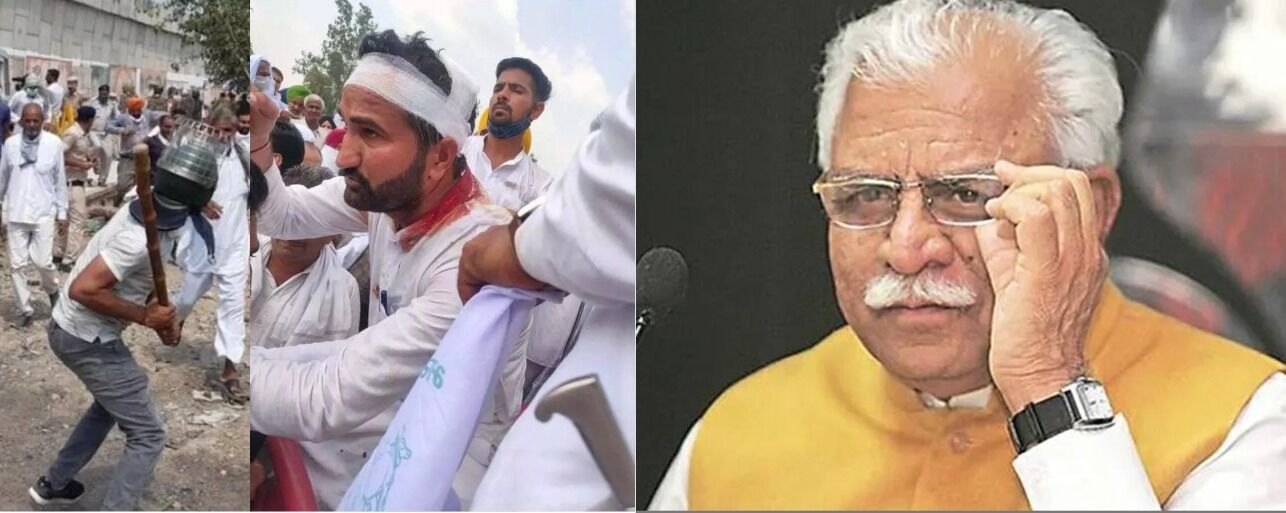 BJP CM खट्टर पर चढ़ा सत्ता का नशा, कहा- किसानों पर लाठीचार्ज नहीं हुआ, सेल्फ डिफेंस में उठाया गया कदम