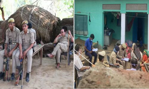 हाथरस काण्ड : पीड़िता का गांव बना छावनी घर वाले नजरबंद, सवालों से भाग रहे अधिकारी