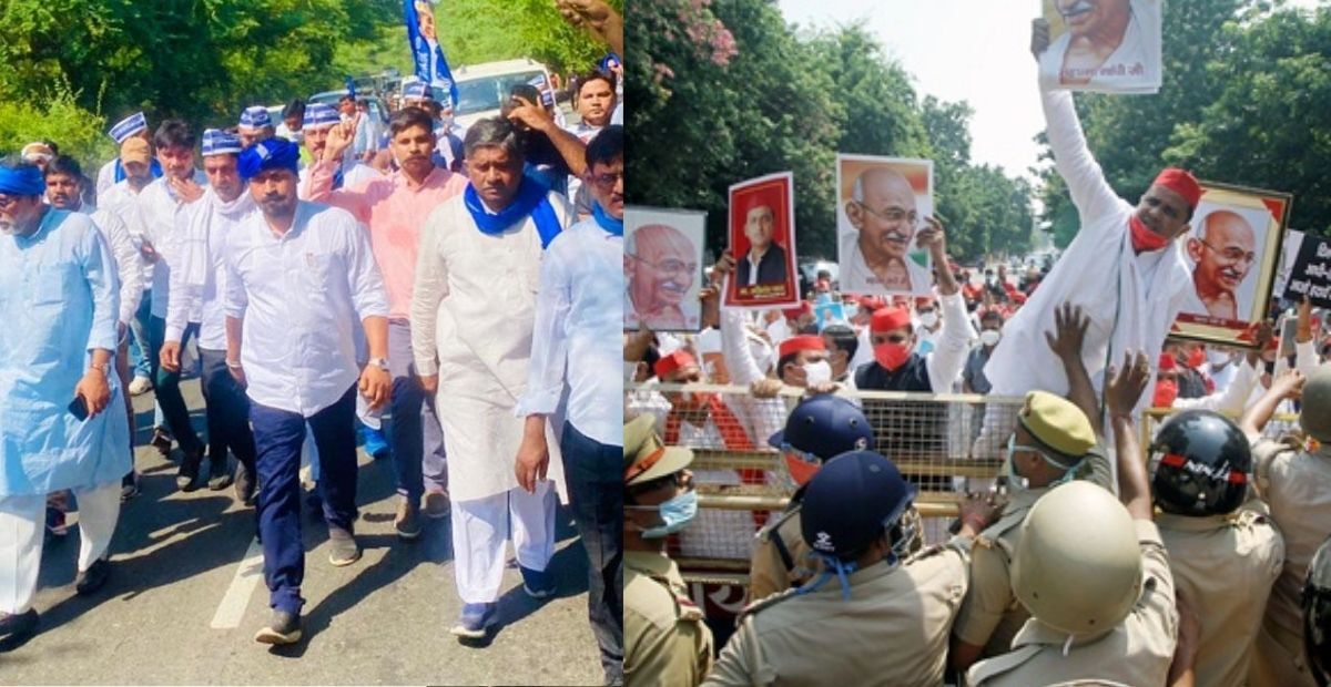 पीड़ित परिवार से मिलने जा रहे चंद्रशेखर आजाद को गांव जाने से रोका, सपा- आरएलडी के कार्यकर्ताओं पर हुई लाठीचार्ज