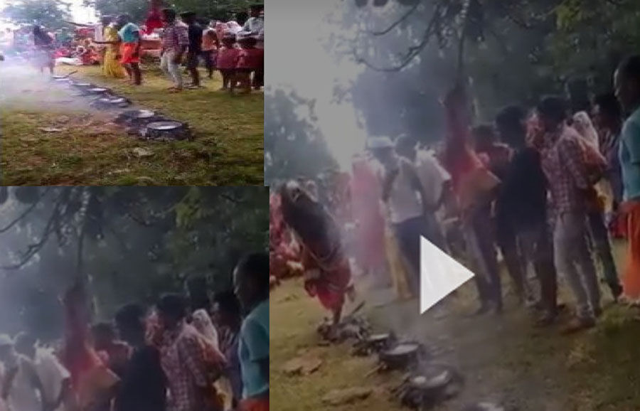 MP के सीधी में अंधविश्वास के चक्कर में जलते तवे पर नंगे पांव चली आदिवासी महिला, पंडा व अन्य पर केस