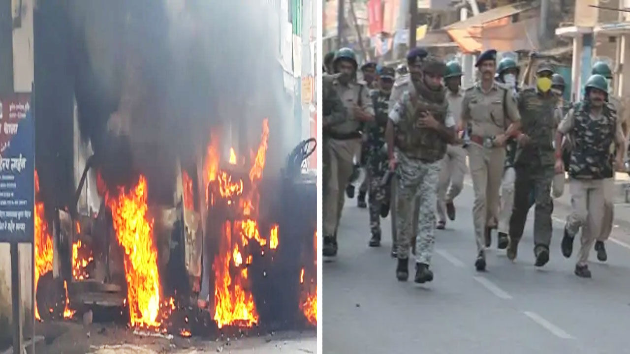 बिहार : मुंगेर हिंसा के बाद ड्यूटी से हटाए गए DM और SP, पुलिस ने किया फ्लैग मार्च