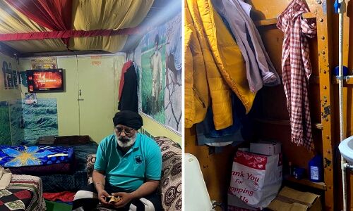 सिंघु बॉर्डर पर किसानों को समर्थन देने पहुंचे शख्स ने ट्रक को ही बना दिया घर, बाथरूम से लेकर टीवी तक हर सुविधा मौजूद