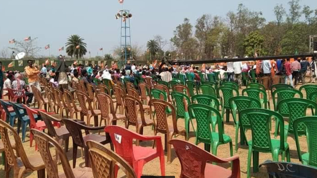 पश्चिम बंगाल में अमित शाह की रैली के दौरान नहीं जुटी भीड़, गोदी मीडिया ने संभाला मोर्चा