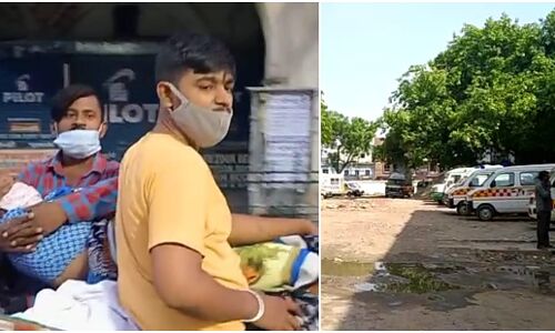 लखनऊ में दो बेटे रिक्शे से लादकर ले गए मां का शव, लालबाग में सड़ रहीं 2 दर्जन से ज्यादा एंबुलेंस