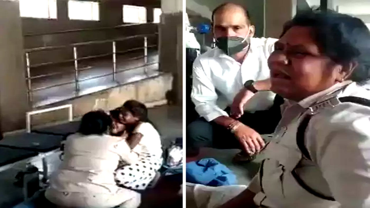 कोरोना ड्यटी में तैनात पति की अस्पताल के फर्श पर मौत, बच्चों के साथ बैठकर बिलखती रही सब इंस्पेक्टर