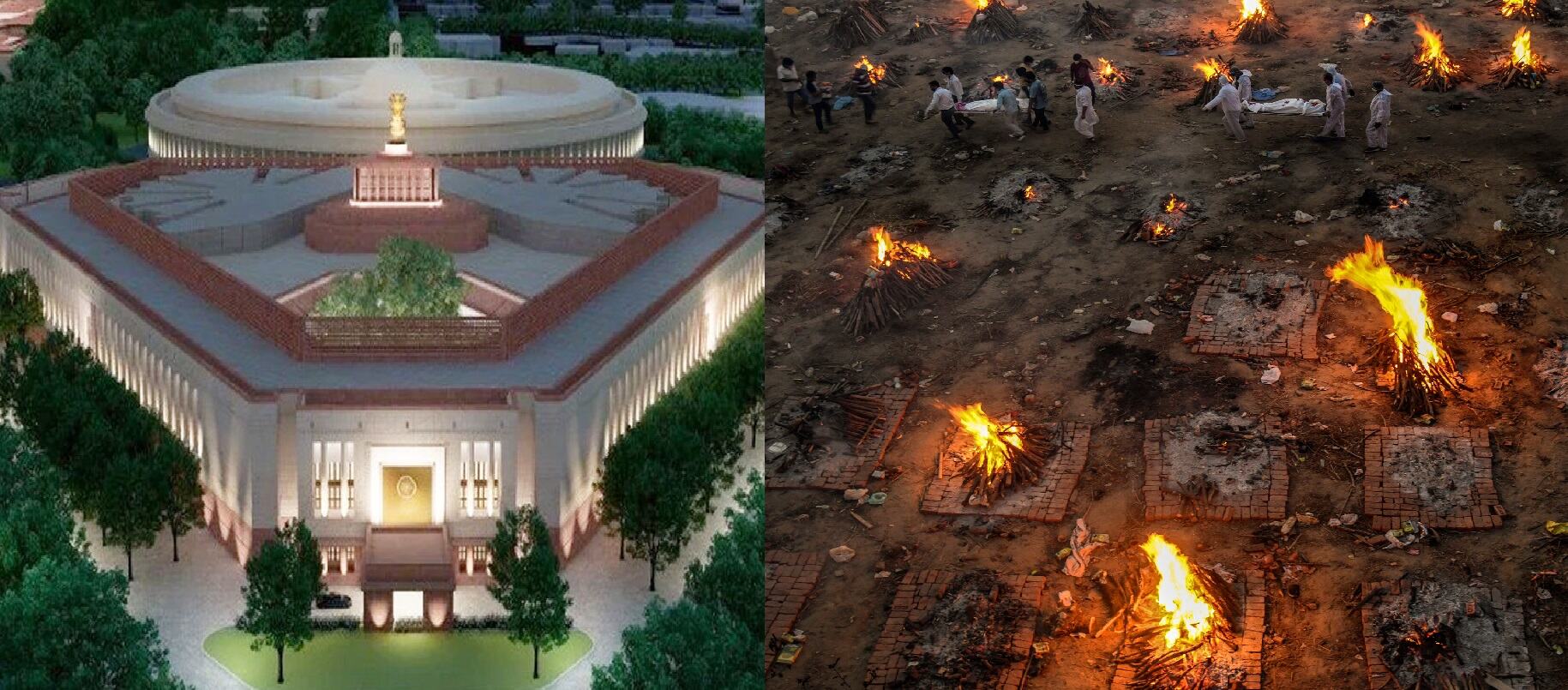 घर और अस्पताल लाशों से भरे, भाजपा की चिंता सेंट्रल विस्टा