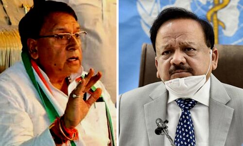 कांग्रेस विधायक ने डॉ. हर्षवर्धन को भेजी गौमूत्र की शीशी, पूछा क्या इससे ठीक होगा कोरोना?