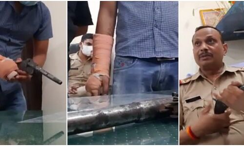 कानपुर में भाजपा विधायक के घर से बाहर गिरफ्तार युवकों से बरामद तमंचा रिकवरी की थाने में टेस्टिंग का वीडियो वायरल