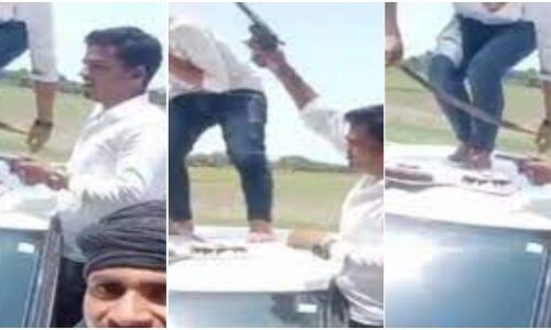 वाराणसी के बाद बलिया से बर्थडे का फिल्मी वीडियो जारी, लड़कों ने कार की बोनट पर तलवार से केक काट कट्टे से किए दर्जनों फायर