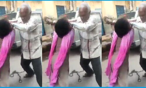 विधवा बहू की ससुर ने जंजीरों से की बीच सड़क पर पिटाई, वीडियो सोशल मीडिया पर वायरल