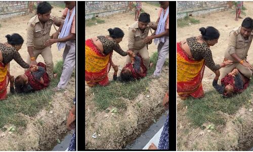 UP : योगीराज में शर्मसार करता पुलिस का लट्ठतंत्र, महिला को पीटकर छाती पर चढ़ गया सुपरकॉप दारोगा
