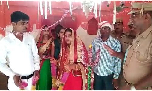 UP : सीतापुर से भागकर प्रेमी के पास कानपुर पहुँची प्रेमिका, थाने में गड़ा मंडप पुलिस और पीएसी के जवान बने जनाती-बाराती
