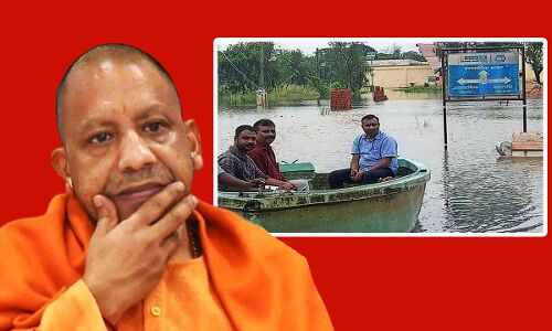 यूपी के बलिया का चंद्रशेखर विश्वविद्यालय डूबा पानी में, कुलपति हों या कर्मचारी नाव से कर रहे आवाजाही