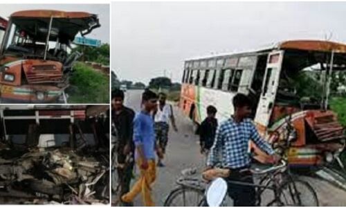 इटावा में रोडवेज बस-ट्रक की जबर्दस्त भिड़ंत, महिला व बच्चे समेत चार की मौत दो दर्जन से अधिक घायल