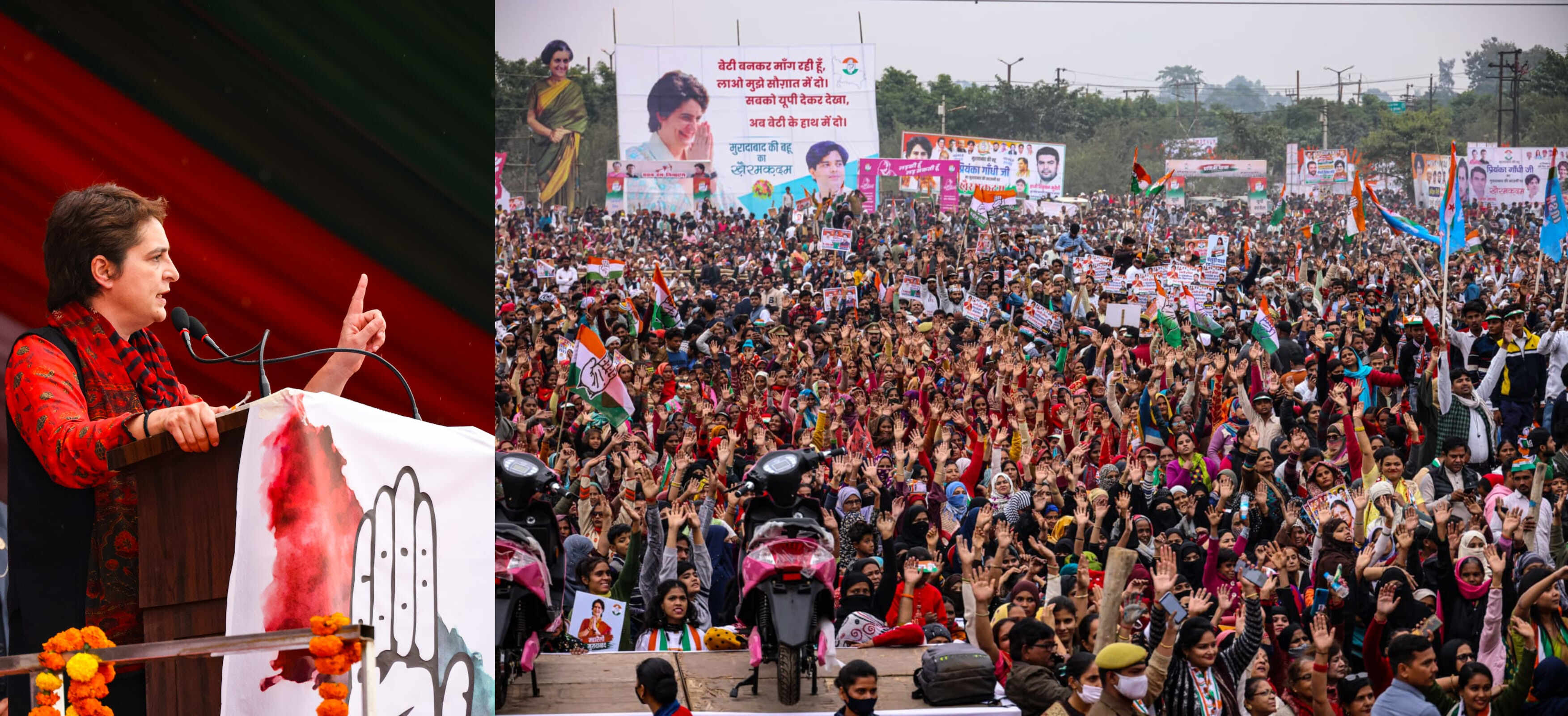 मुरादाबाद की रैली में गरजीं प्रियंका गांधी- कहा BJP की नीतियों ने किसानों से लेकर व्यापारियों को किया बर्बाद