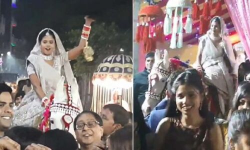 Bihar News : एयर होस्टेस दुल्हनिया घोड़ी पर दूल्हे के घर पहुंची, डांसकर मचाया धमाल, VIdeo Viral