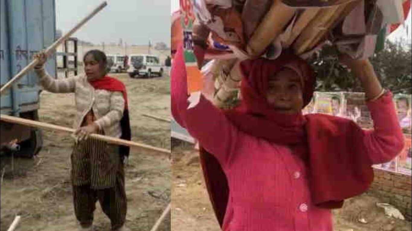 Hapur News: BJP की रैली में मच गई लूट, होर्डिंग उखाड़ ले गईं महिलाएं, बोलीं- सिलिंडर 1000 का हो गया, चूल्हा जलाएंगे