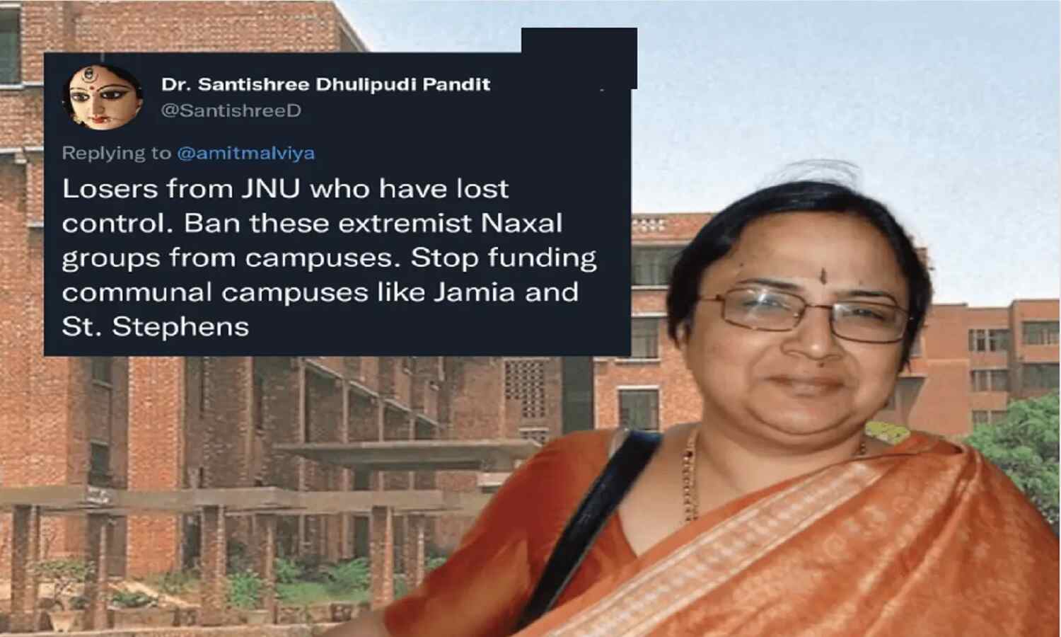 JNU News, Shantishree Dhulipudi