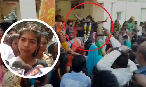 Khargon News : दलित युवती को मंदिर में प्रवेश से रोकने वाले पुजारी को मिली जमानत, समर्थकों के साथ मनाया कोर्ट परिसर में मनाया शर्मनाक जश्न