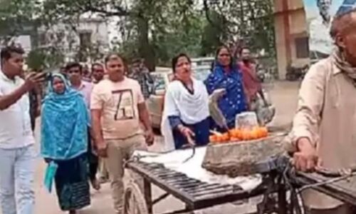 भोलेनाथ का शिवलिंग उखाड़कर अदालत ले जाते स्थानीय भक्त