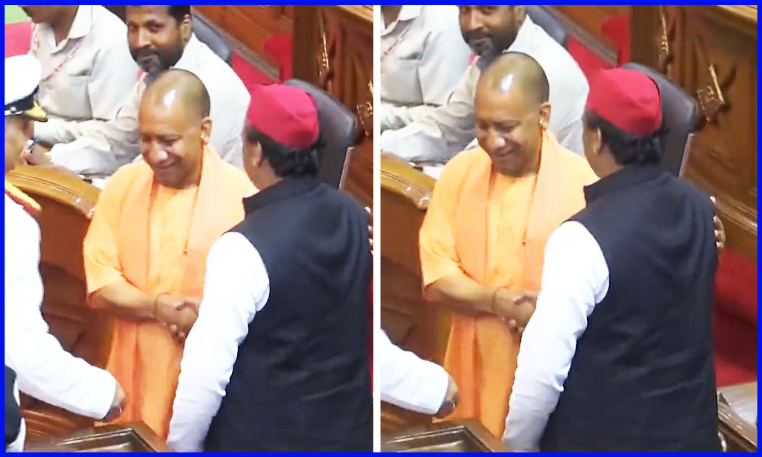 Yogi Adityanath Akhilesh Yadav Video : जब विधानसभा में CM योगी ने अखिलेश यादव के कंधे पर रखा हाथ, जानें क्या हुआ?