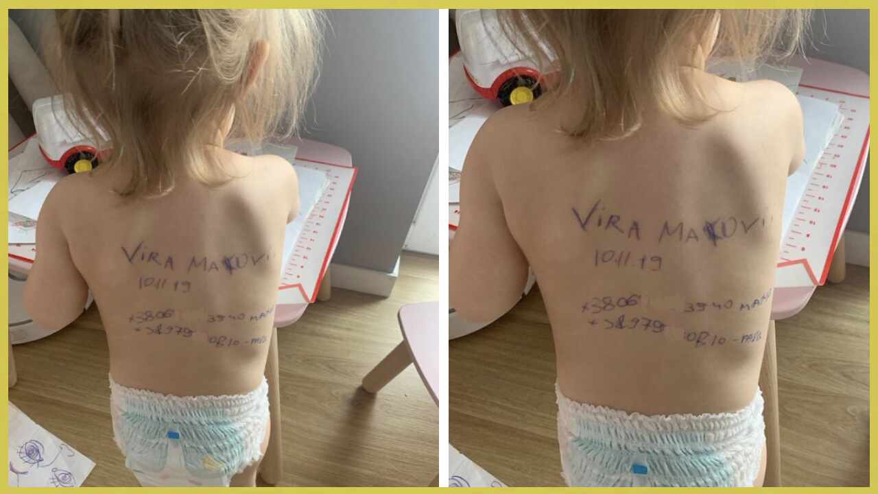 Ukraine Russia War : Ukraine में परिवार को था मरने का डर, बच्ची की पीठ पर मां ने लिखा मोबाइल नंबर