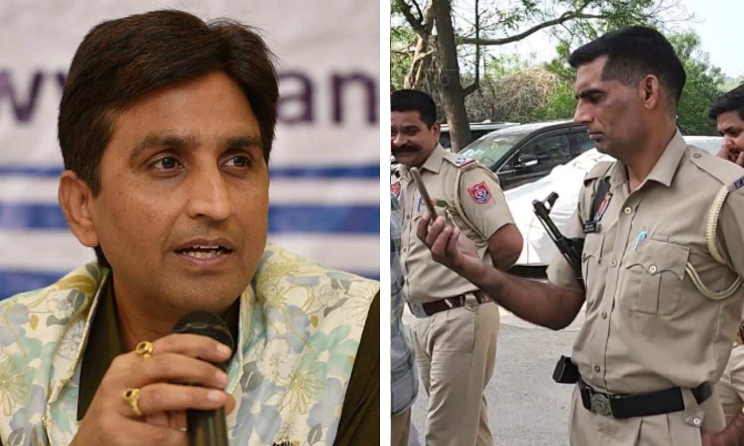 Kumar Vishwas के घर पहुंची पुलिस, CM मान को कहा - दिल्ली में बैठे आदमी को पंजाब की ताकत से न खेलने दो