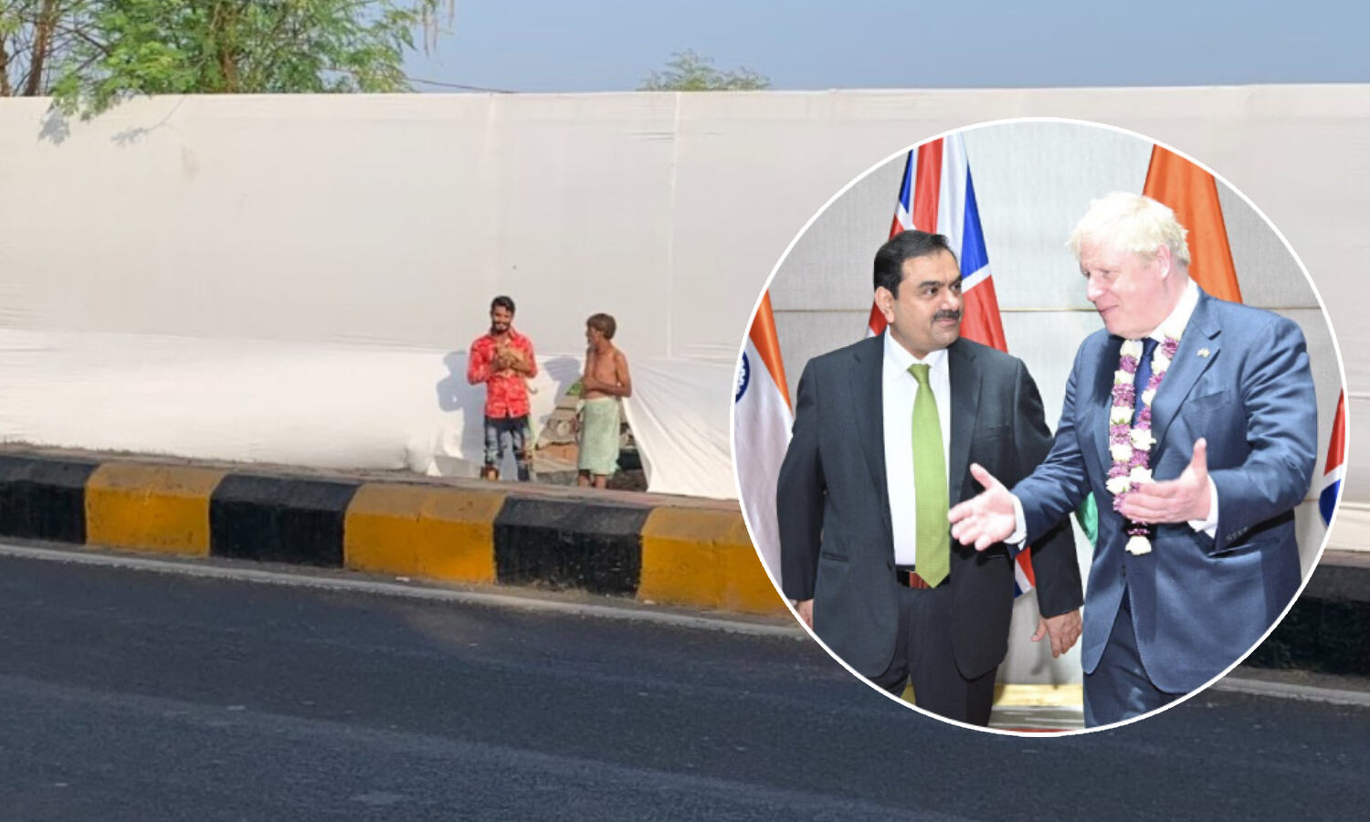 Boris Johnson India Visit : ब्रिटिश प्रधानमंत्री के दौरे ने खोली गुजरात मॉडल की पोल, सफेद कपड़ों से ढक दी गईं गरीबों की झोपड़पट्टियां