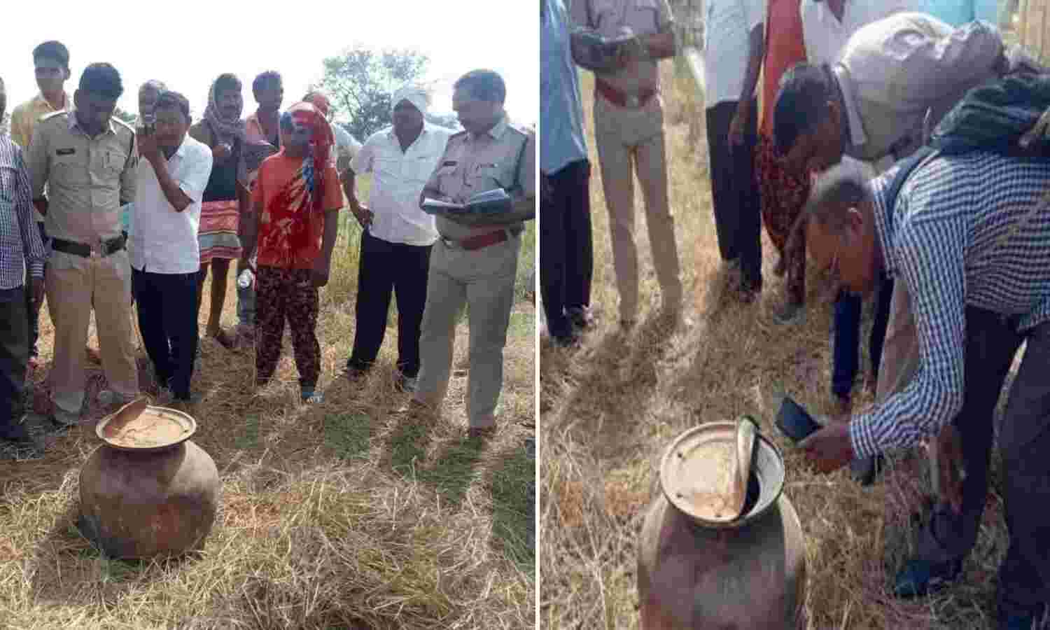 Chhattisgarh News : खेत में अचानक प्रकट हुआ पीतल का घड़ा, ग्रामीणों ने जताई तंत्र-मंत्र की आशंका, इलाके में सनसनी