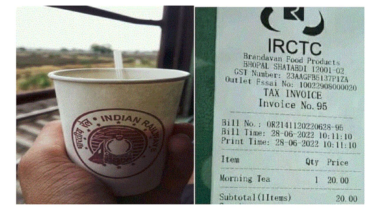 IRCTC News : रेलवे ने मचाई लूट! 20 रुपए की चाय पर लगाया 50 रुपए सर्विस चार्ज, यात्री ने पूछा सवाल तो मिला ये जवाब
