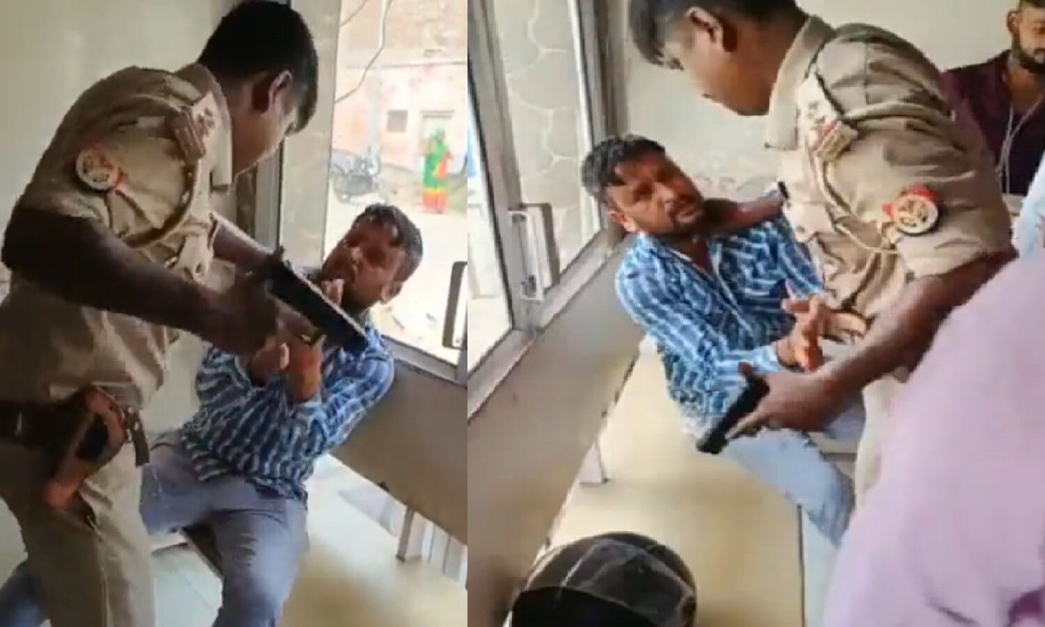 Balrampur news : UP पुलिस के दारोगा ने युवक पर पिस्टल तानने के बाद जमकर पीटा, वीडियो हो रहा वायरल