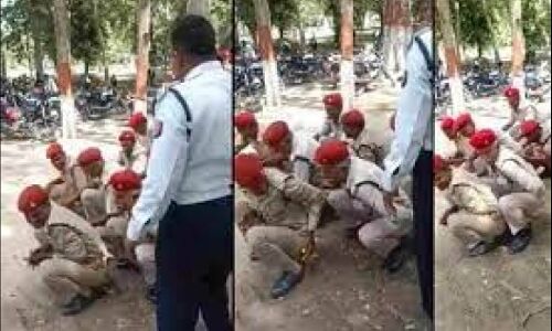 Bahraich News:ट्रैफिक दरोगा का पारा चढ़ा तो बहराइच में मेढ़क की चाल चलने को मजबूर हुए होमगार्ड के जवान, वीडियो वायरल