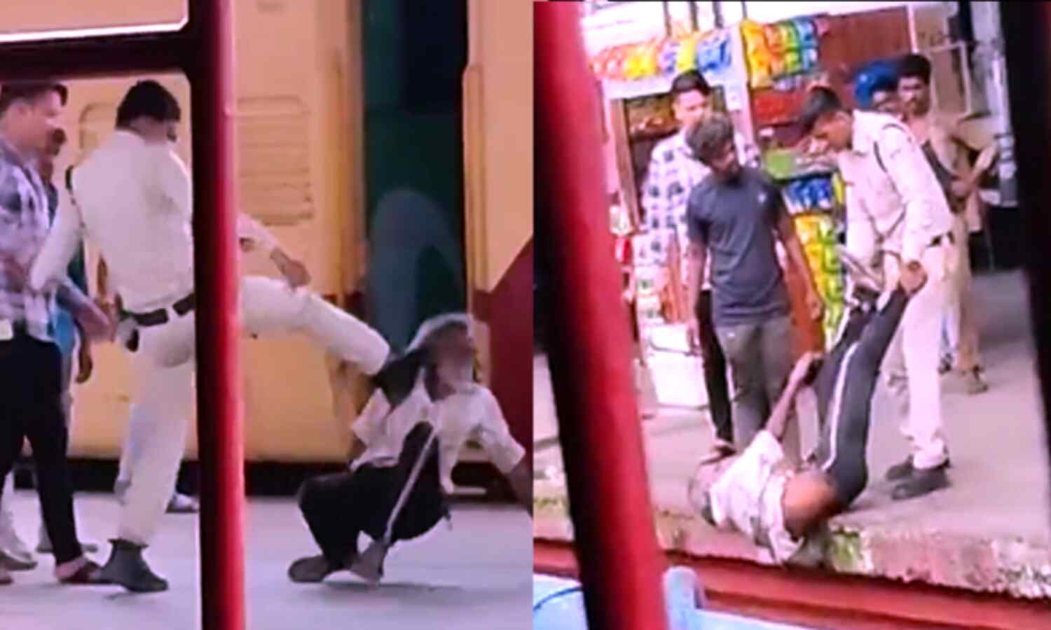 Madhya Pradesh News : पुलिसकर्मी ने बुजुर्ग को लात-घूंसों से पीटा, पटरी पर उल्टा लटकाया, वीडियो वायरल होने पर जवान सस्पेंड