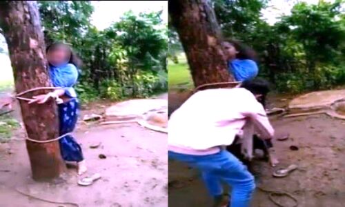 Rajasthan News : दूसरे युवक के साथ घूमने पर विवाहिता की पेड़ से बांधकर घंटों पिटाई, Video Viral होने पर पति समेत 5 गिरफ्तार
