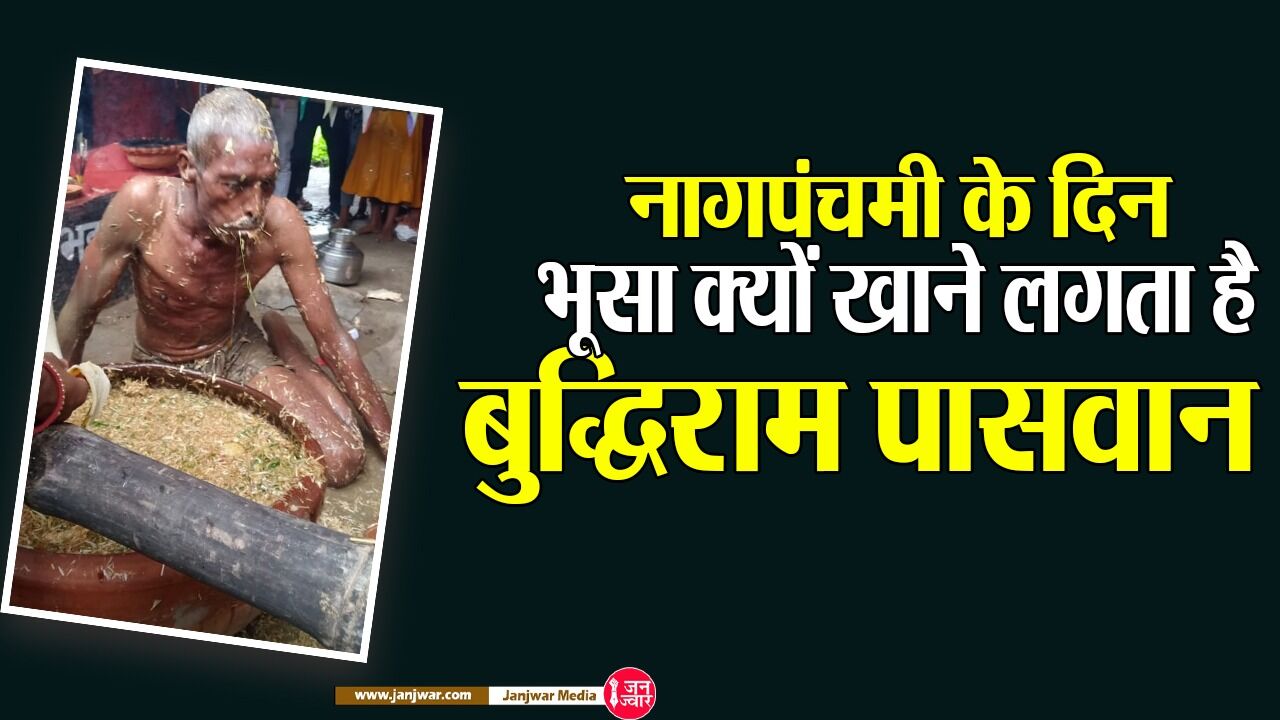 नागपंचमी के दिन पशुओं की तरह भूसा खाता है महाराजगंज का बुद्धिराम पासवान, लोग आस्था में होते हैं लहालोट