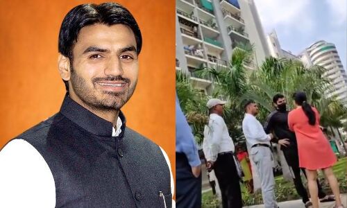 हाईराइज सोसाइटी में महिला को गंदी गालियां देते भाजपा नेता का वीडियो वायरल, पहले भी पकड़े जा चुके हैं फ्लैट में