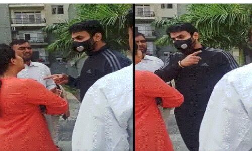 नोएडा के एक पॉश सोसाइटी में भाजपा नेता ने महिला को दी गालियांए रौब झाड़ते हुए मारा धक्का
