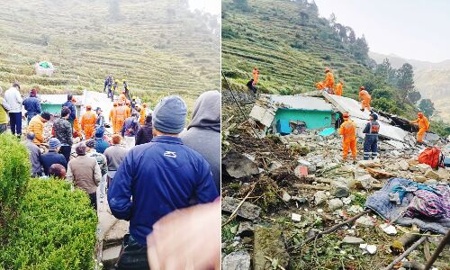 चमोली में घर पर गिरी चट्टान, एक ही परिवार के चार की मौत, एक घायल