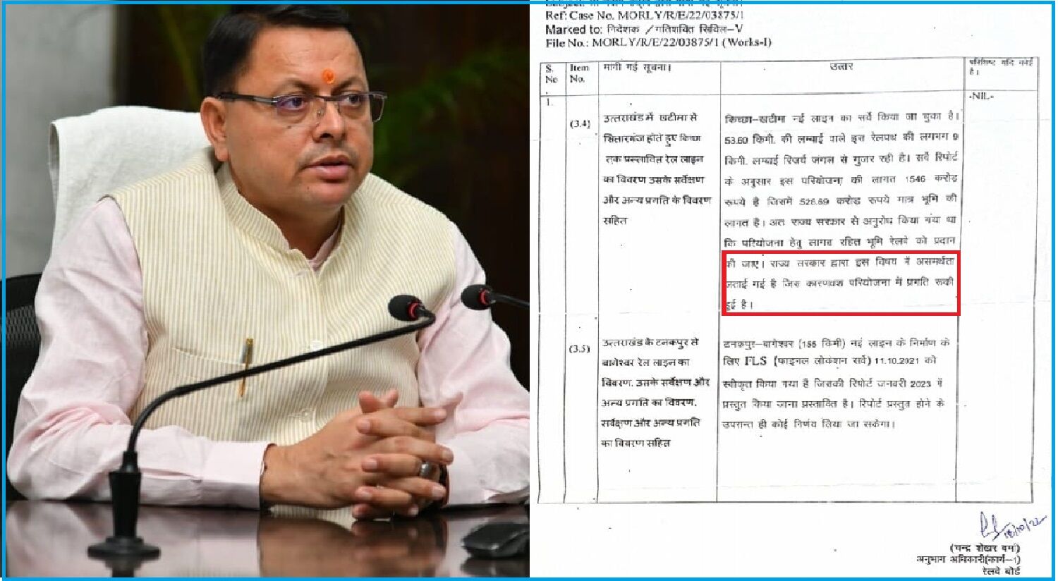 उत्तराखण्ड में BJP की डबल इंजन सरकार भी नहीं ला पा रही CM धामी के घर तक ट्रेन, खटीमा-सितारगंज-किच्छा रेल परियोजना में फंसा पेंच