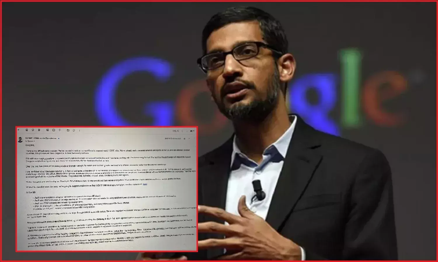 Google Layoffs : अब गूगल ने की 12000 कर्मचारियों की छंटनी, CEO सुंदर पिचाई ने इमोशनल नोट लिखकर ली जिम्मेदारी