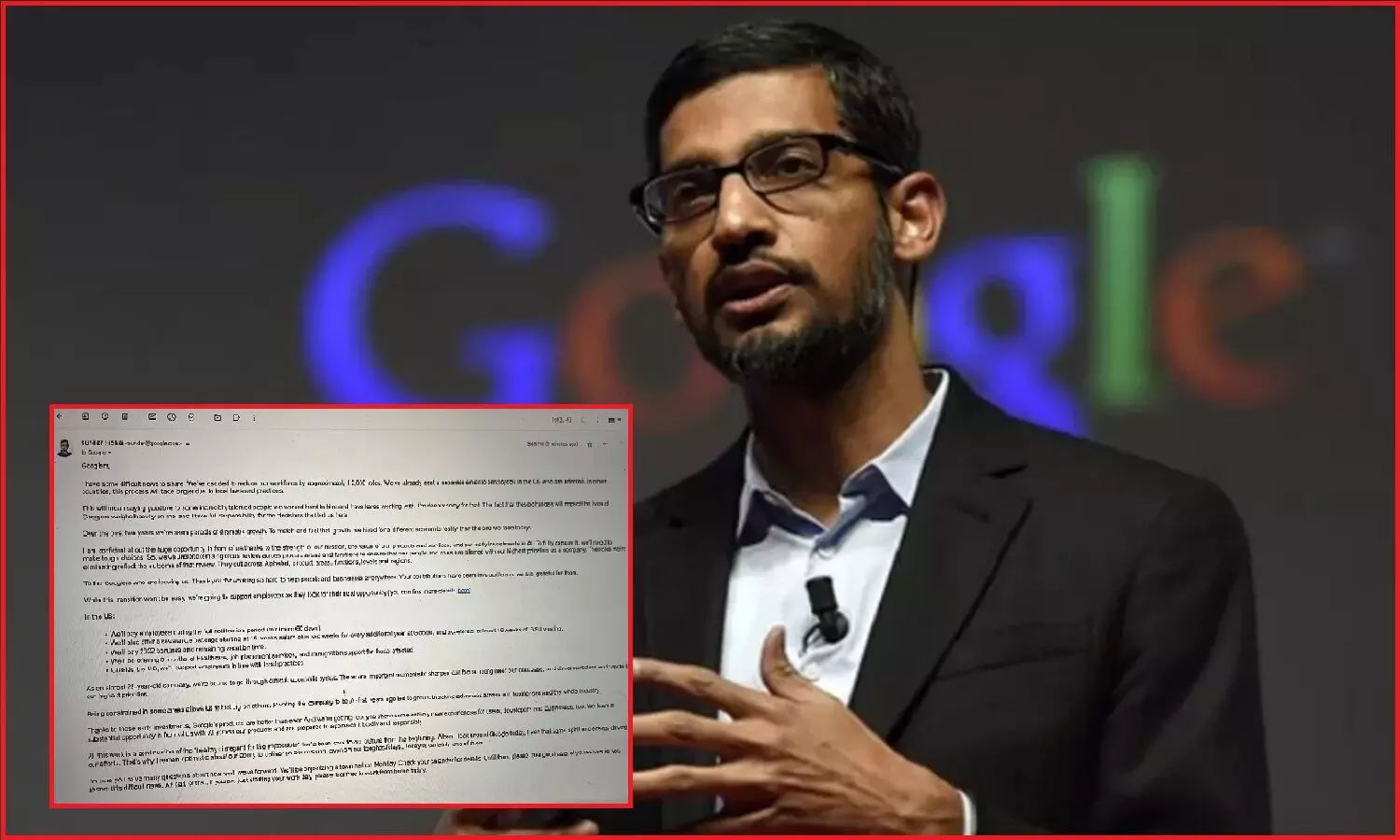Google Layoffs : अब गूगल ने की 12000 कर्मचारियों की छंटनी, CEO सुंदर पिचाई ने इमोशनल नोट लिखकर ली जिम्मेदारी