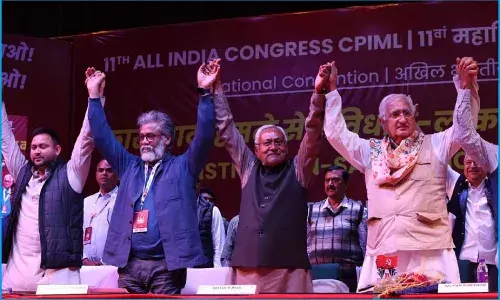 वामदल के अधिवेशन में पहली बार मंच पर दिखे नीतीश, माले ने कराया विपक्षी एकता का अहसास