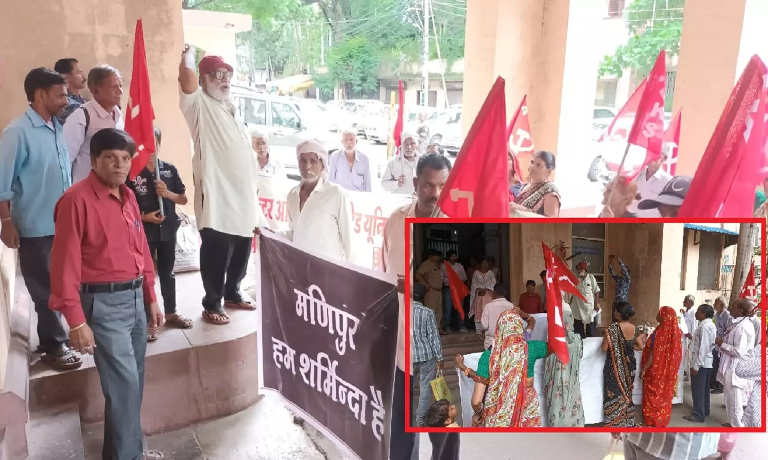 इंदौर में मणिपुर हिंसा के खिलाफ किसान-मजदूर और आदिवासियों का प्रदर्शन, राष्ट्रपति के नाम सौंपा ज्ञापन