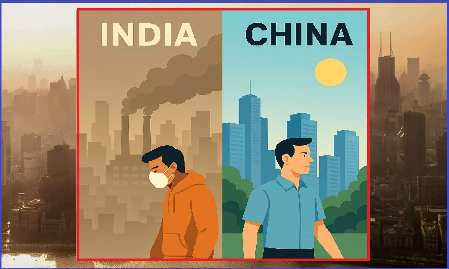 2013 में भारत और चीन दोनों का AQI था 500–600, भारतीय आज भी जहरीली हवा में सांस लेने को मजबूर और चीनी सरकार के मजबूत इरादों से AQI पहुंचा 50-60 !