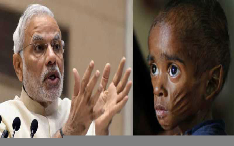 मोदी सरकार ने भुखमरी में भारत को पहुंचाया 55 से 103वें स्थान पर