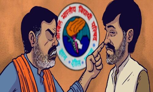 एबीवीपी के गुंडों को ललकारता रहा पत्रकार और टिका रहा बहस में