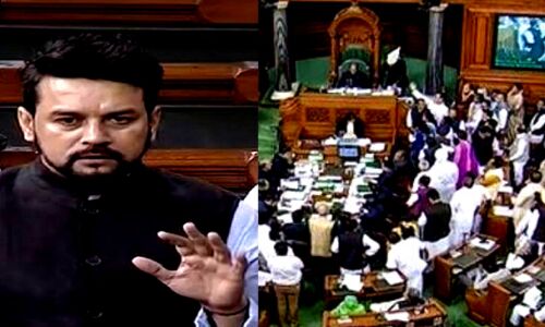 अनुराग ठाकुर के खड़े होते ही गोली मंत्री GO BACK के नारे लगे लोकसभा में